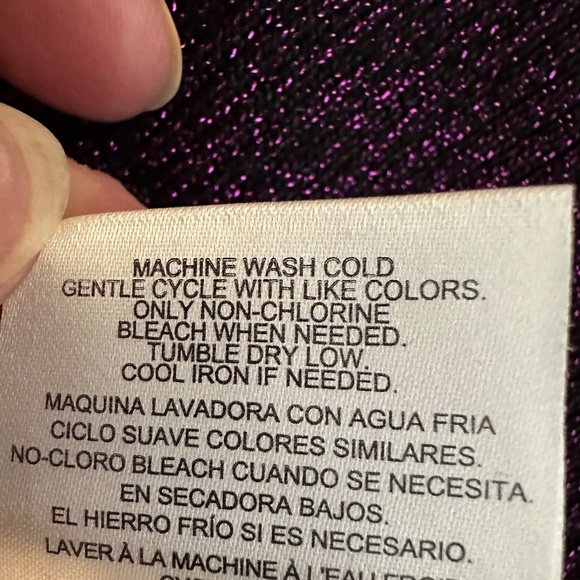 Ellen Tracy Sparkle Cardigan Sweater Purple Size Medium - Picture 6 of 12